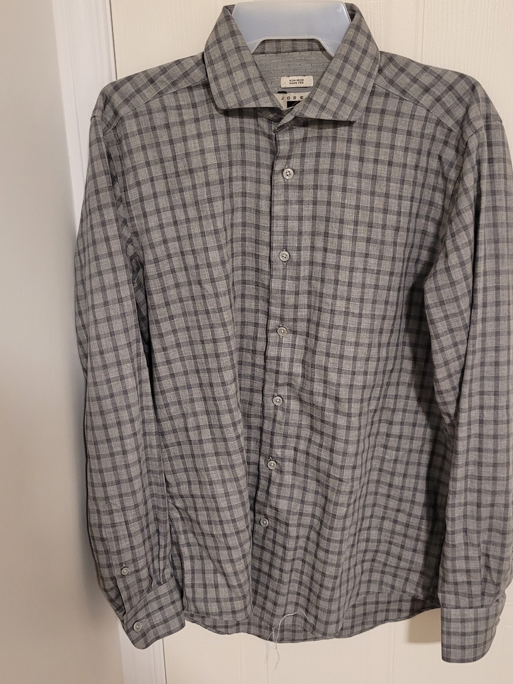 Joseph Abboud Gray Plaid Dress Shirt